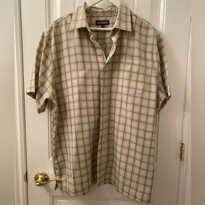 NWOT Men's Size Large Denver Hayes Short Sleeve Button Down Shirt Classic Fit
